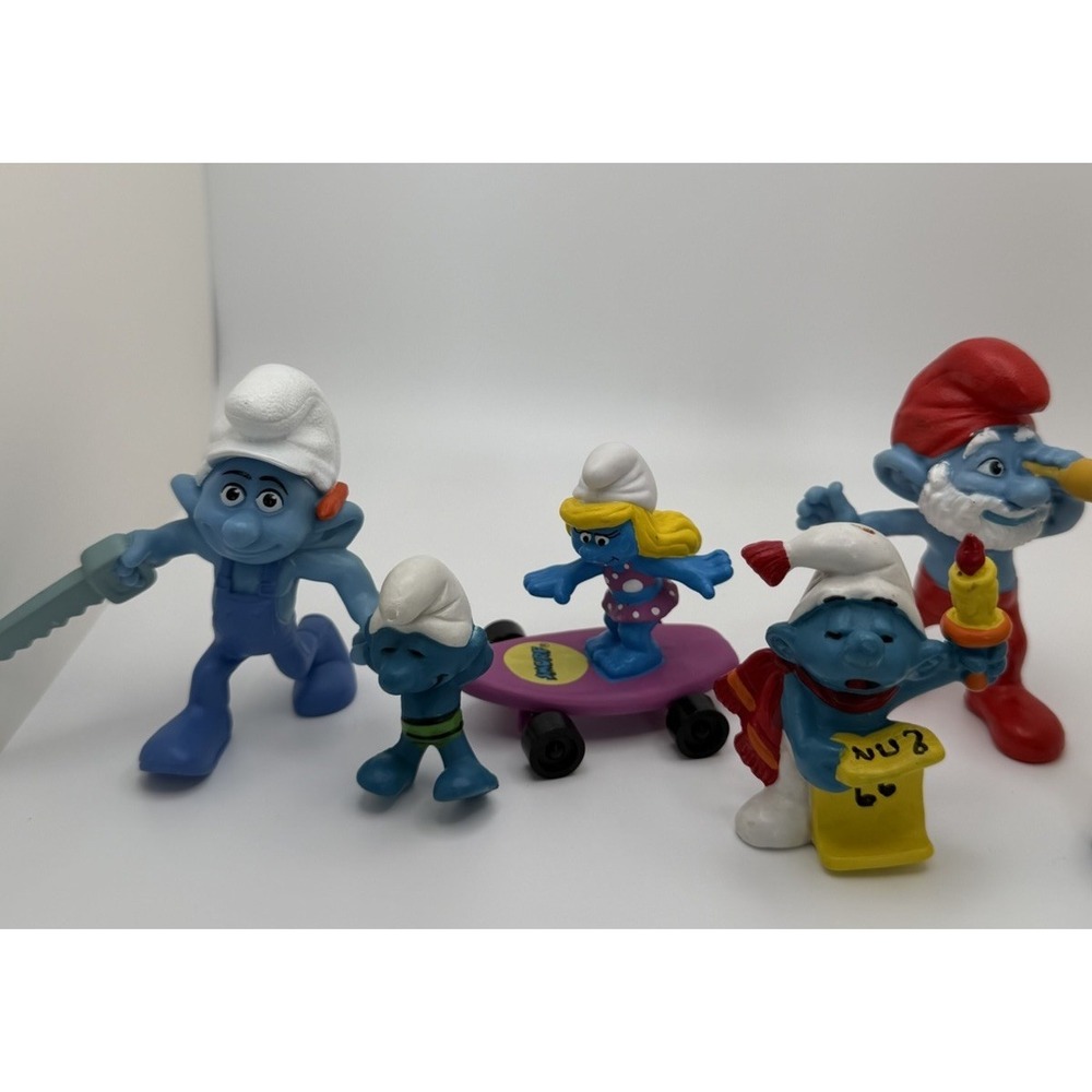 Vintage Smurfs PVC Figurines Lot of 7 - Picture 2 of 3